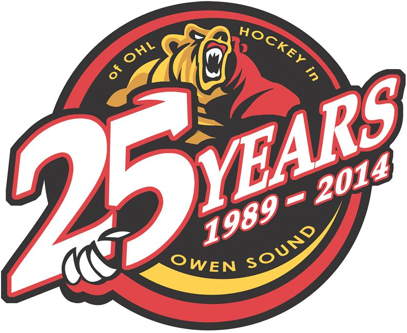 Owen Sound Attack 2014 Anniversary Logo iron on transfers for clothing